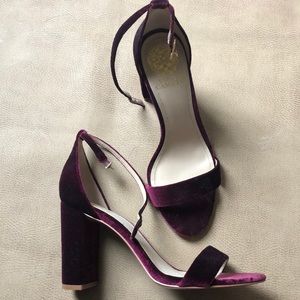 Vince Camuto burgundy velvet heels